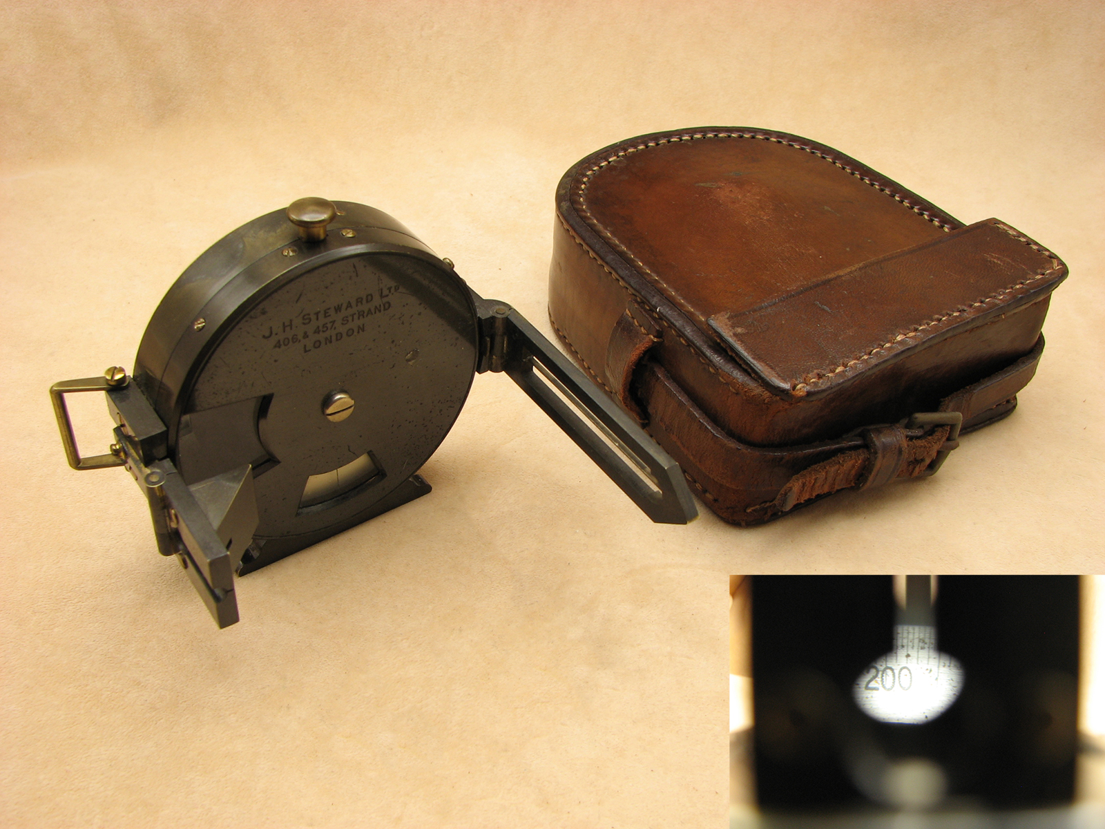 Early 20th Century J H Steward Angle of Sight instrument in original case